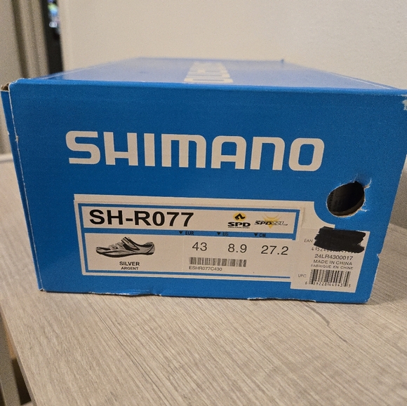 Shimano SH-R077 Road Bike Shoes Size 9 Cycling Gray Silver Biking Strap EUR 43 - Picture 2 of 6